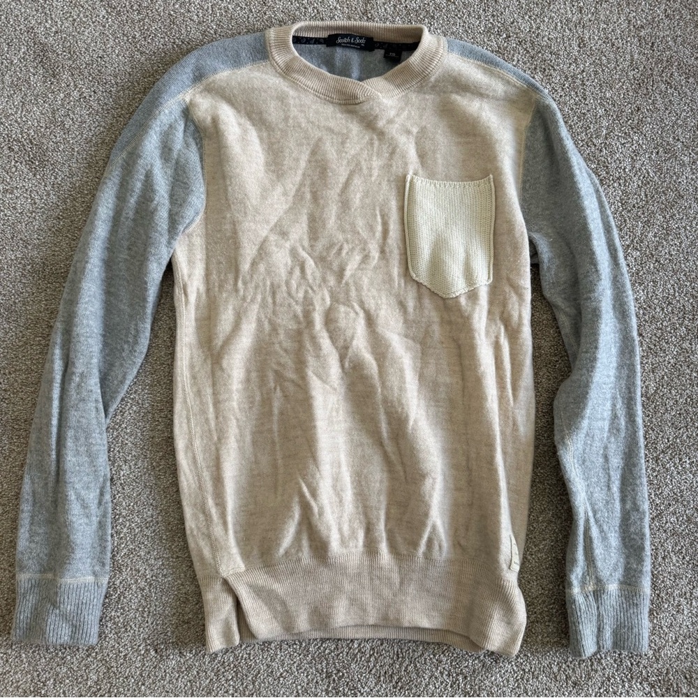 Scotch & Soda Beige and Gray Crewneck Sweater